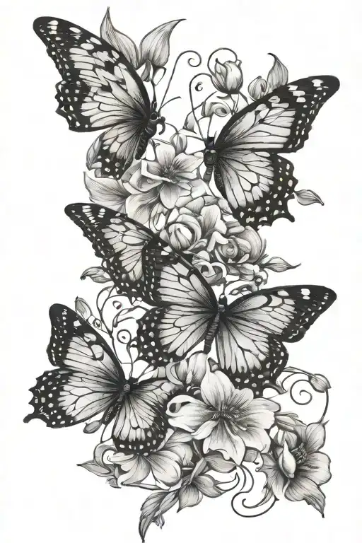 Butterfly Vines Flowers Intertwined Dainty Flower