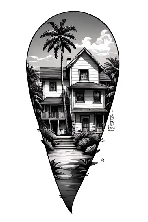 Houses And Palm Trees