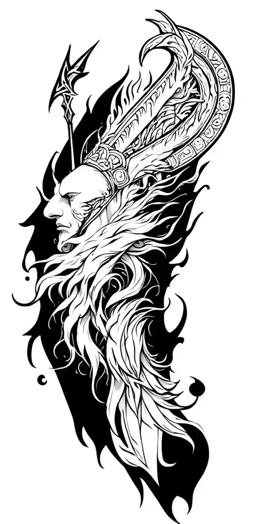 Nordic Mythology Sleeve Tattoo Design