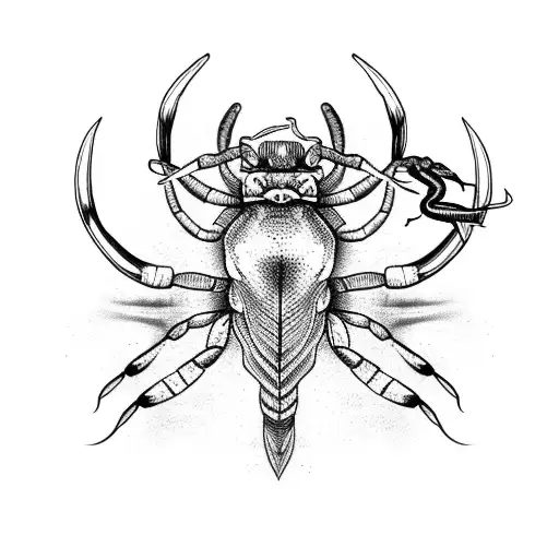 Scorpion With Fish And Deer