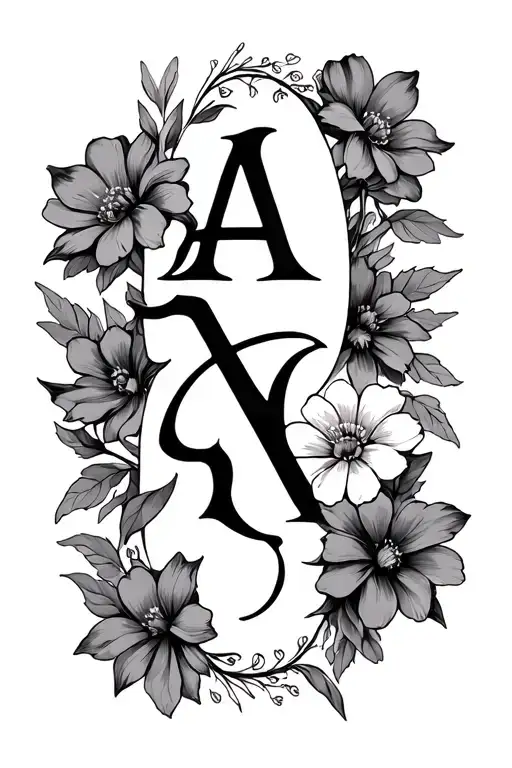 The Name Ataenia With Flowers Around It