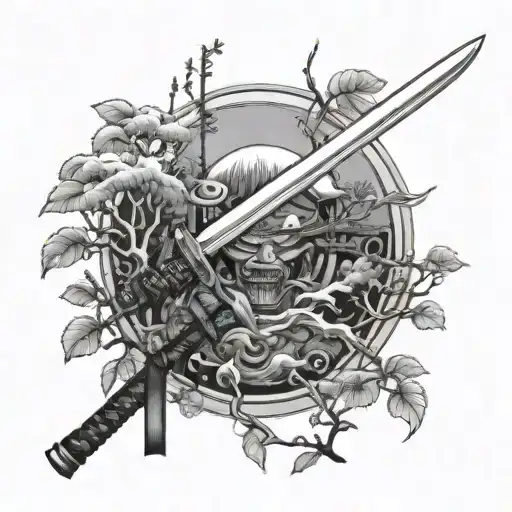 Katana Surrounded By Trees