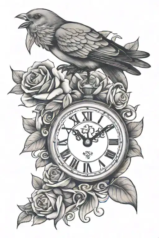 Clock Pidgeon Rose Intertwined