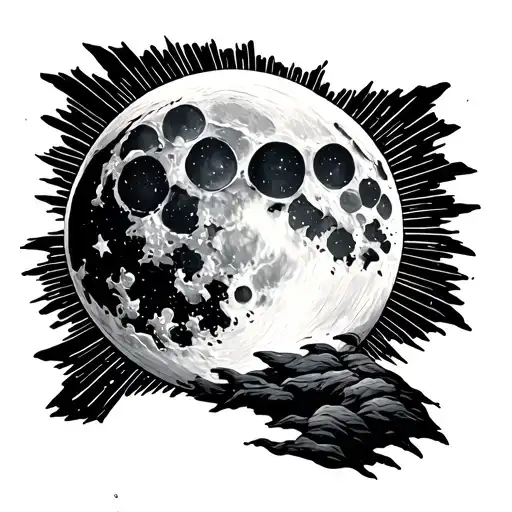 Moon Ans Light Rays Coming