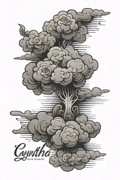 Cloud Background And With The Name Cynthia