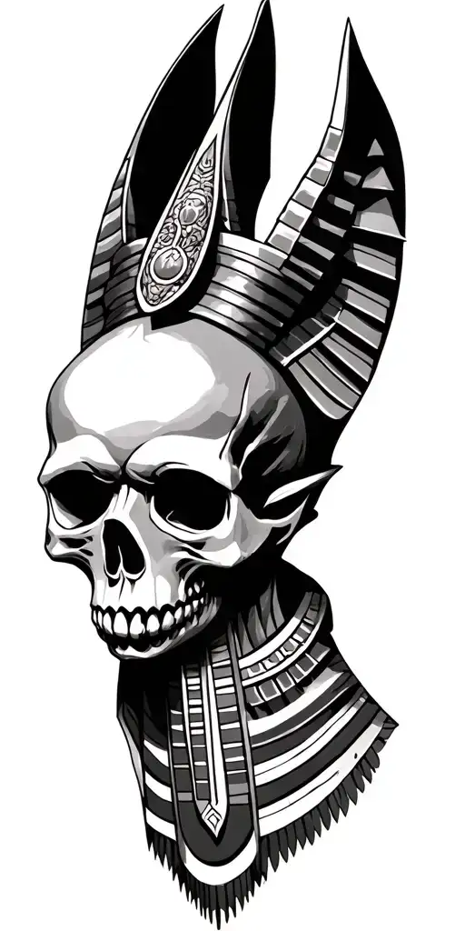Skull And Anubis Egiptian God