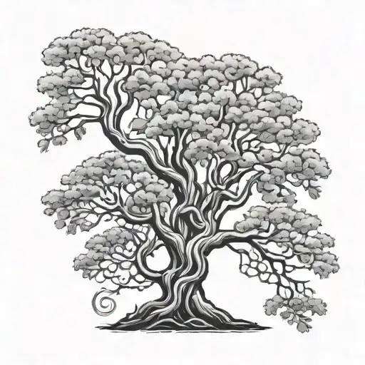 3 Birch Trees With Celtic Knot Intertwined