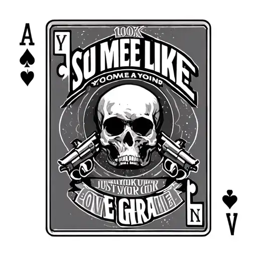 Ace Card With To Revolvers And The Says You Look Like Someone Just Walked Over Your Grave