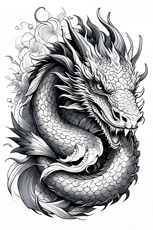 Dragon And Koi