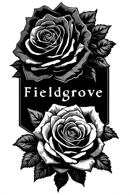 Roses Tangling Around The Name Fieldgrove