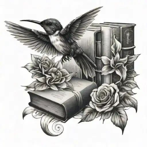 Books Flower Hummingbird