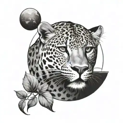 Leopard And Moon