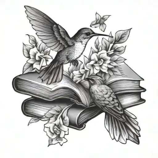 Books Flower Hummingbird