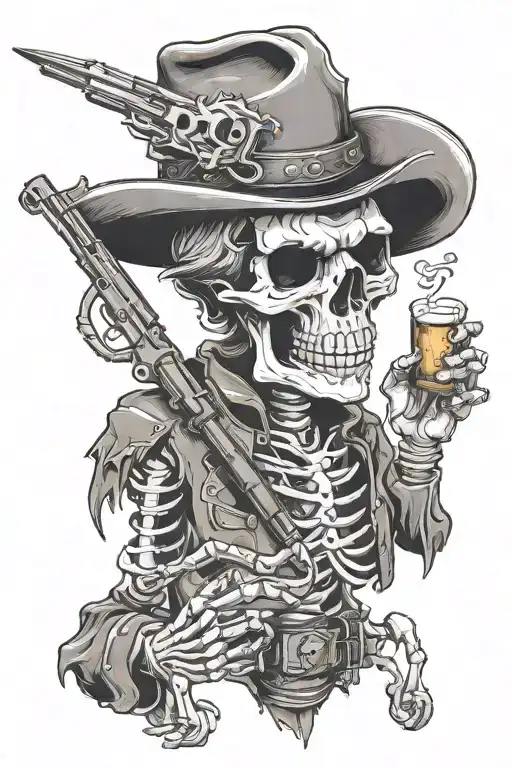 Whiskey Cowboy Gun Skeleton