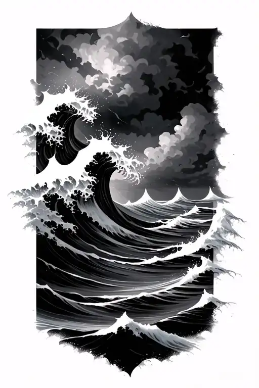 Storm In The Ocean Wave Crashing