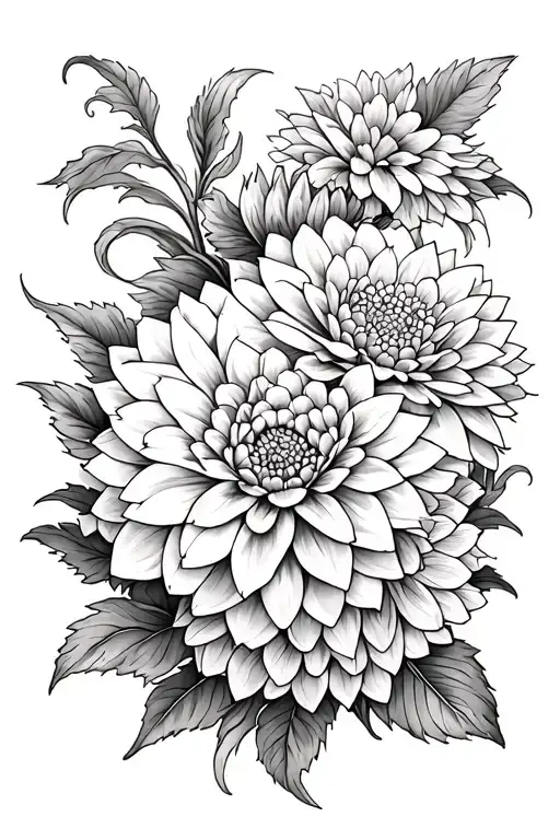 Dahlias And The Ocean With Waves Crashing In The Background