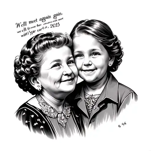 Grand Mother Grand Son With A Short Note We'll Meet Again With Year 1964 To 2025