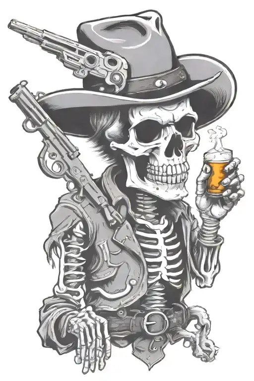 Whiskey Cowboy Gun Skeleton