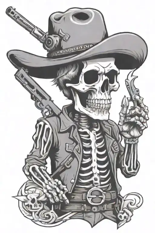 Whiskey Cowboy Gun Skeleton