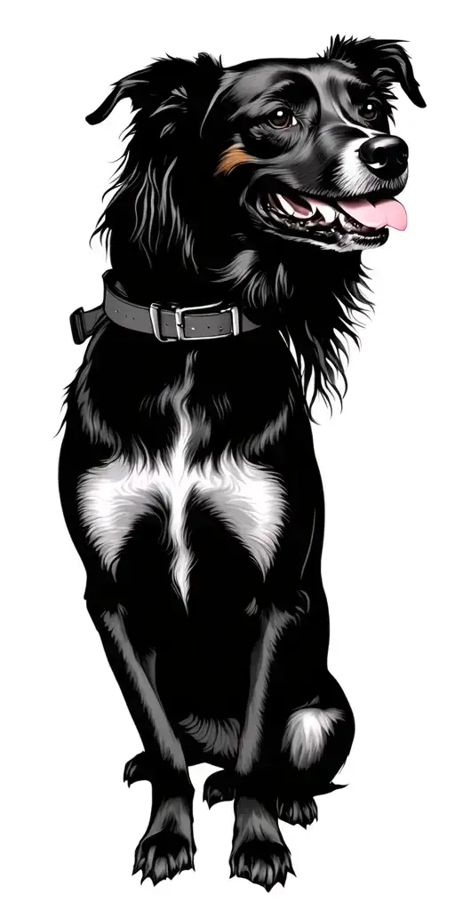 Fine Line Tattoo Dog Themed