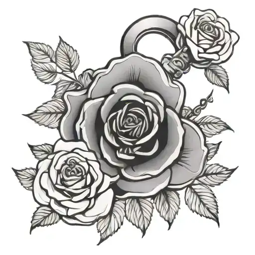 Handcuff With Rose Flower