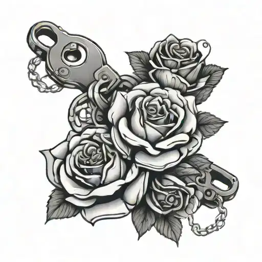 Handcuffs With Rose Flower Sleeve