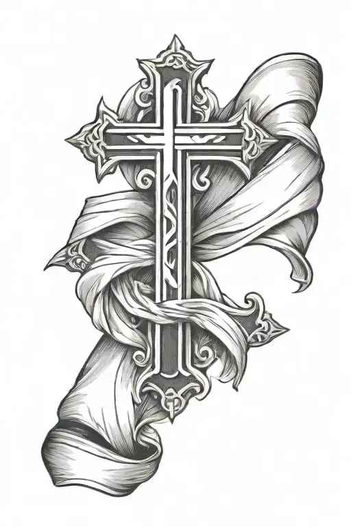 Christian Cross Wrapped In A Danish Flag