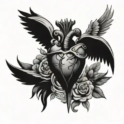 Human Heart Dagger Death Wing