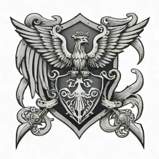 Albanian Eagle In A Shield With The Word 'Marku' On It