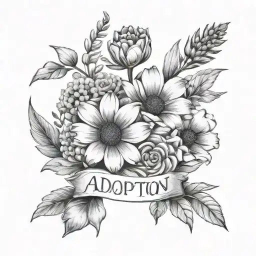 Adoption Date With 3 Birth Flower Bouquet