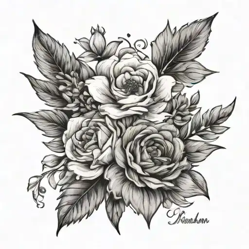 Adoption Date With 3 Birth Flower Bouquet And A Quote