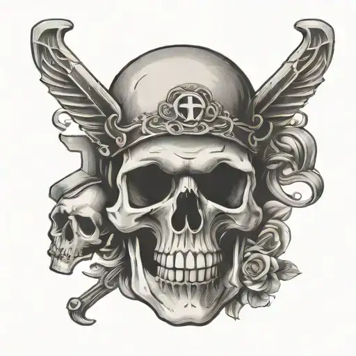 Skull And Letter T