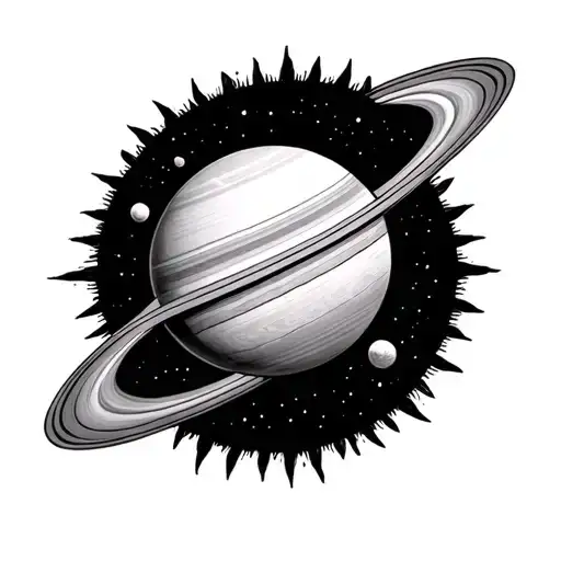 Saturn And Venus Surronding The Sun Fineline