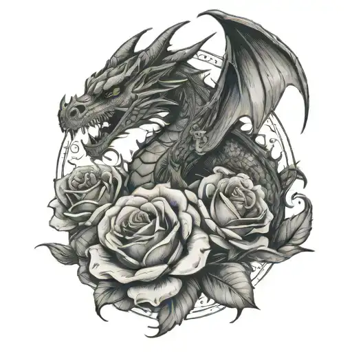 Dragon And Rose