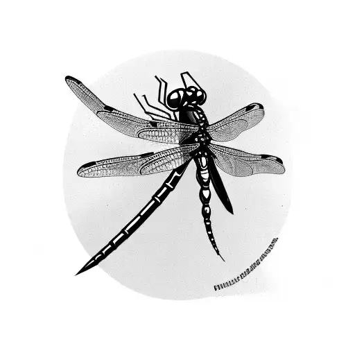Dragonfly Perched On A Cow's Back In A Whimsical Black-grey Design