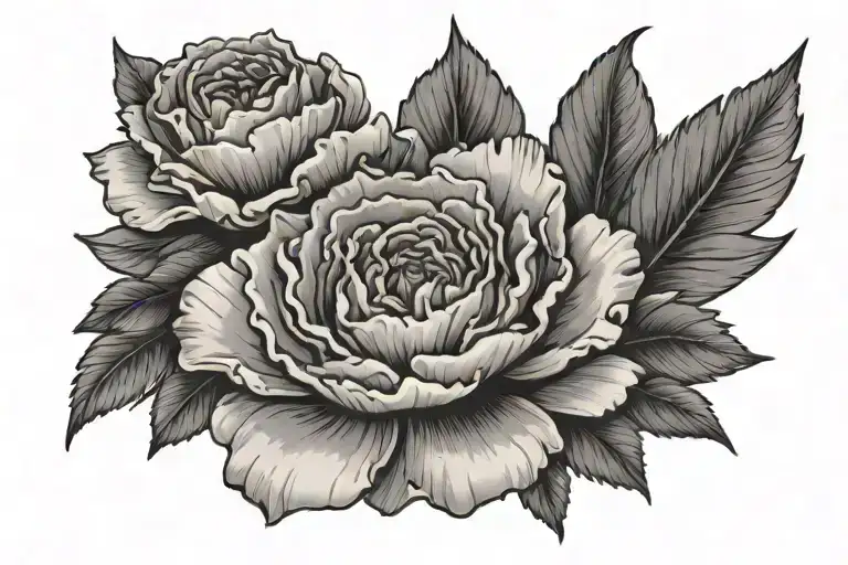 A Black Ink Tattoo Of The Roman Numeral 87 With A Carnation Flower