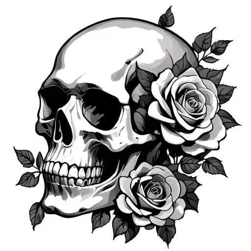 Skull With Roses