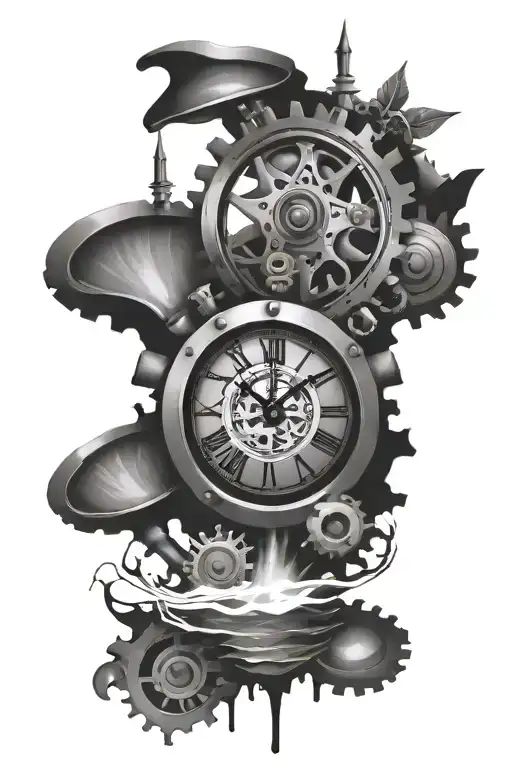 Drums Gears Clock Stairs Water
