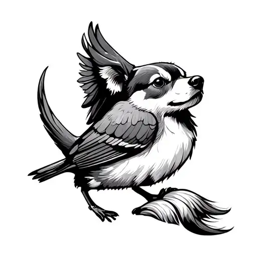 Small Bird And Dog