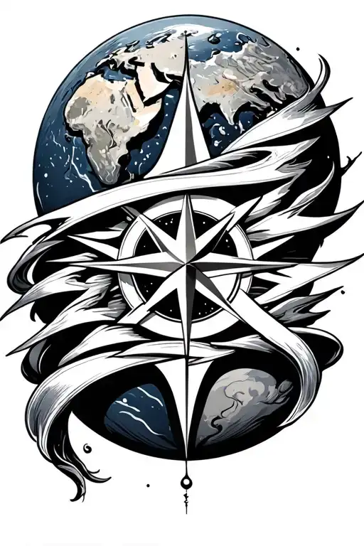 Wind Rose On Planet Earth