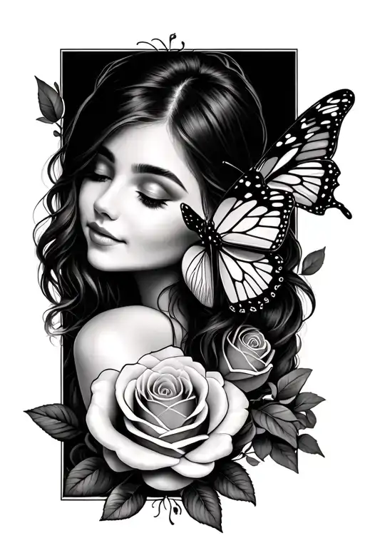 Butterfly - Mom - Rose - Daughter Olivia