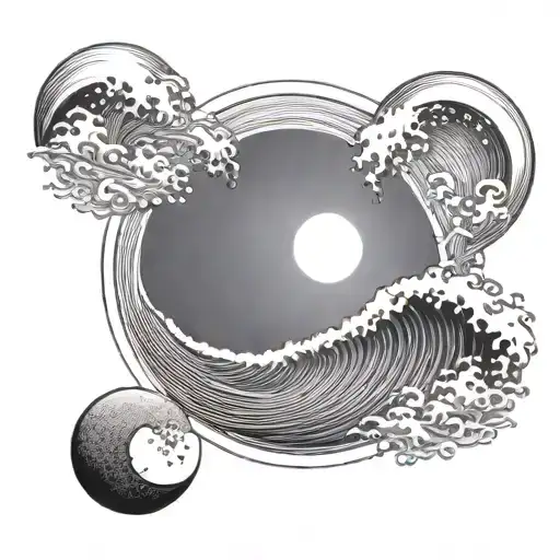 Wave And Moon