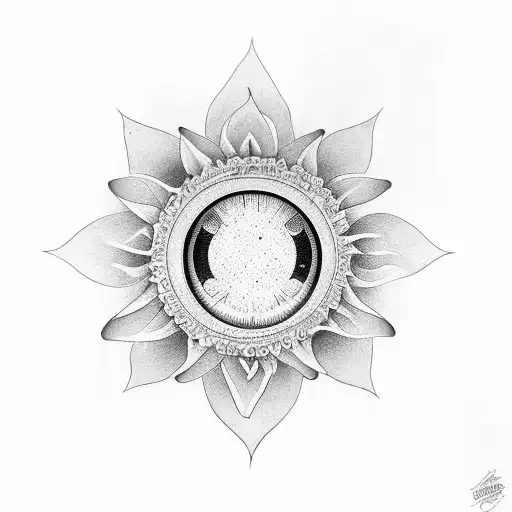 An Eye With Lotus Petals As Eyelashes