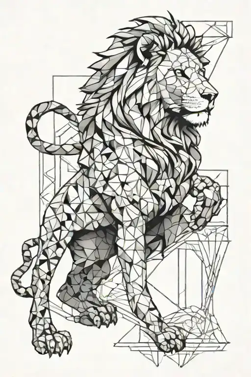 Geometric With Lion Surrounded