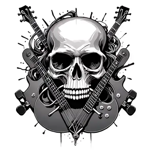 Skull Made From Guitars Intertwined