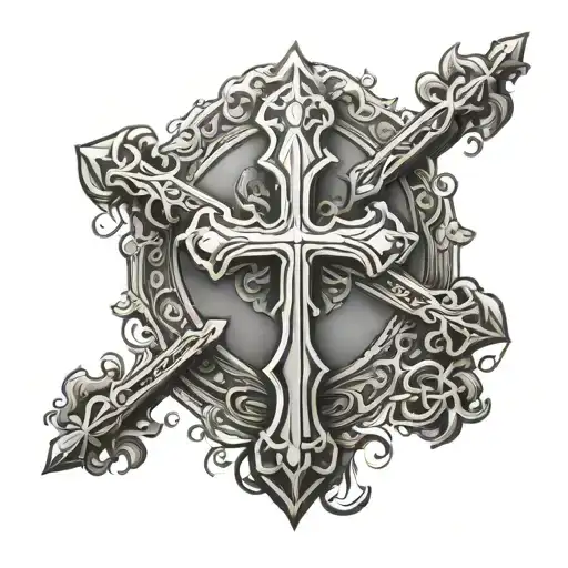 Cross Of Lorraine Rosary Symbol Shadow