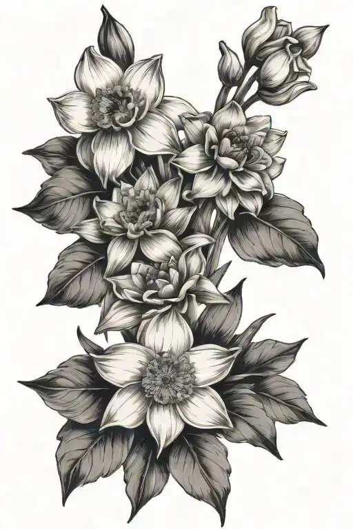 Birth Flower Bouquet Narcissus And Daisy Flower