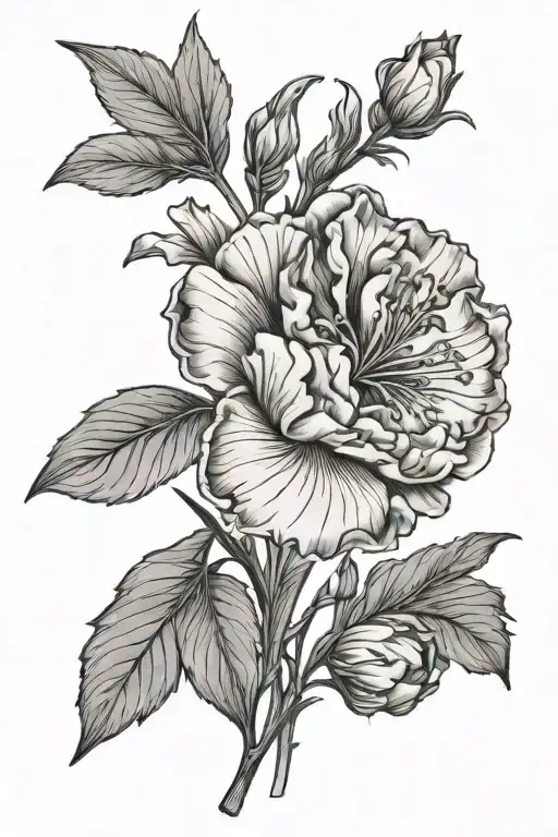 Indian Carnation Flower With The Name Mattia Inlaid In The Stem