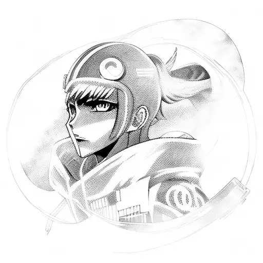 A Futuristic Anime Character Playing Football In A Cyberpunk Cityscape