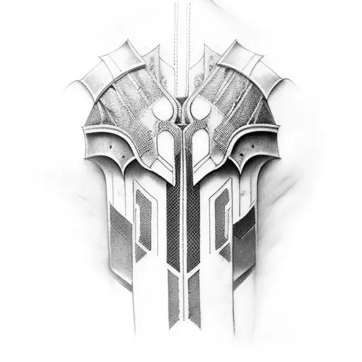 Nordic Armor Sleeve Black And Grey With Red Highlights